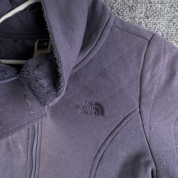 The North Face Purple Fuzzy Fleece Lined Jacket Small Full Zip Long W/ Pockets - Picture 9 of 16
